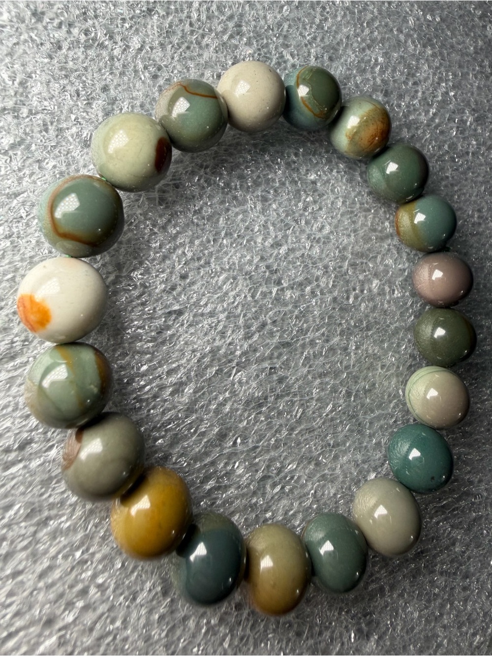 Gorgeous 10MM Polychrome Jasper Natural Crystal Bracelet